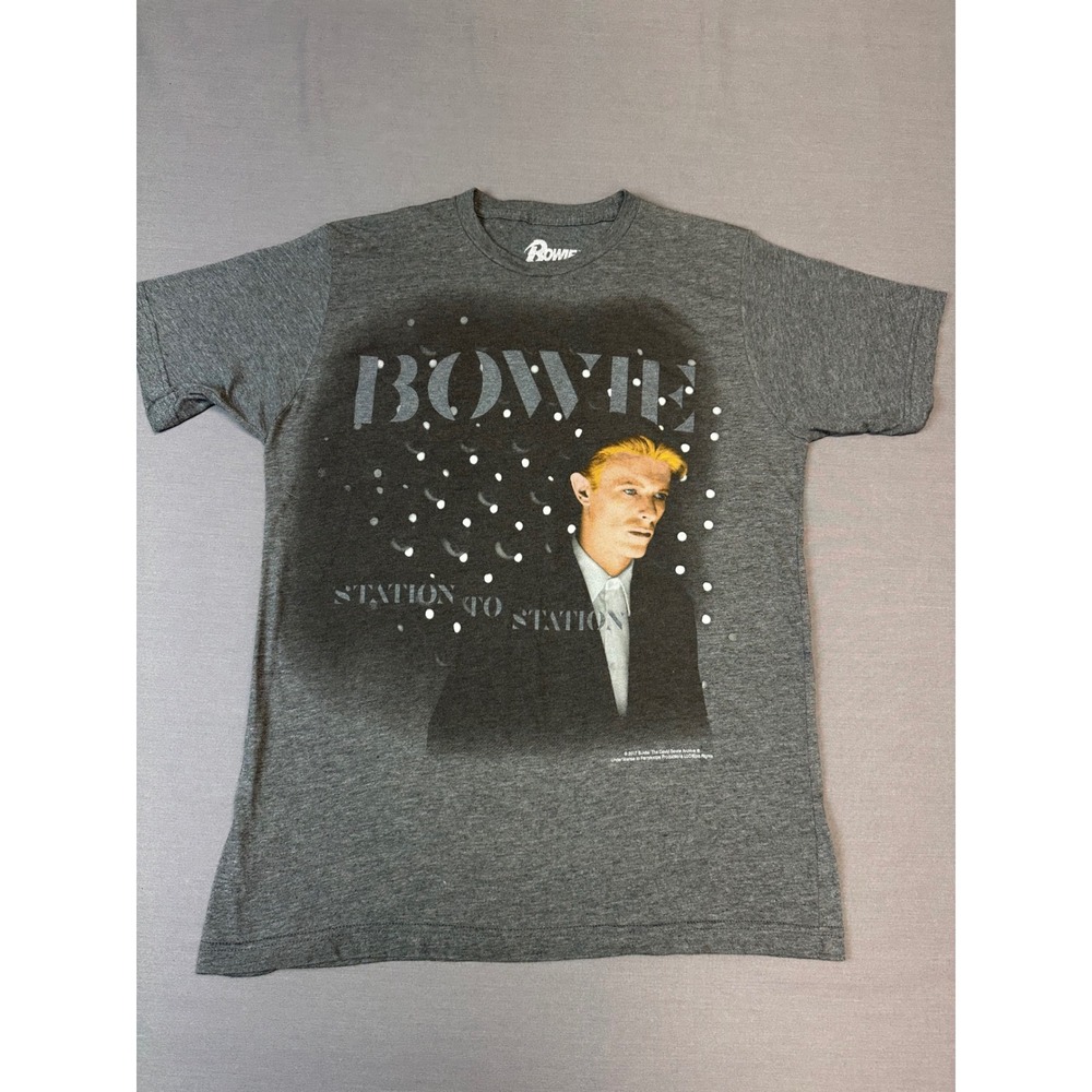 David Bowie Station to Station Graphic T-Shirt Mens Medium Heather Grey Rock Tee - Picture 2 of 6